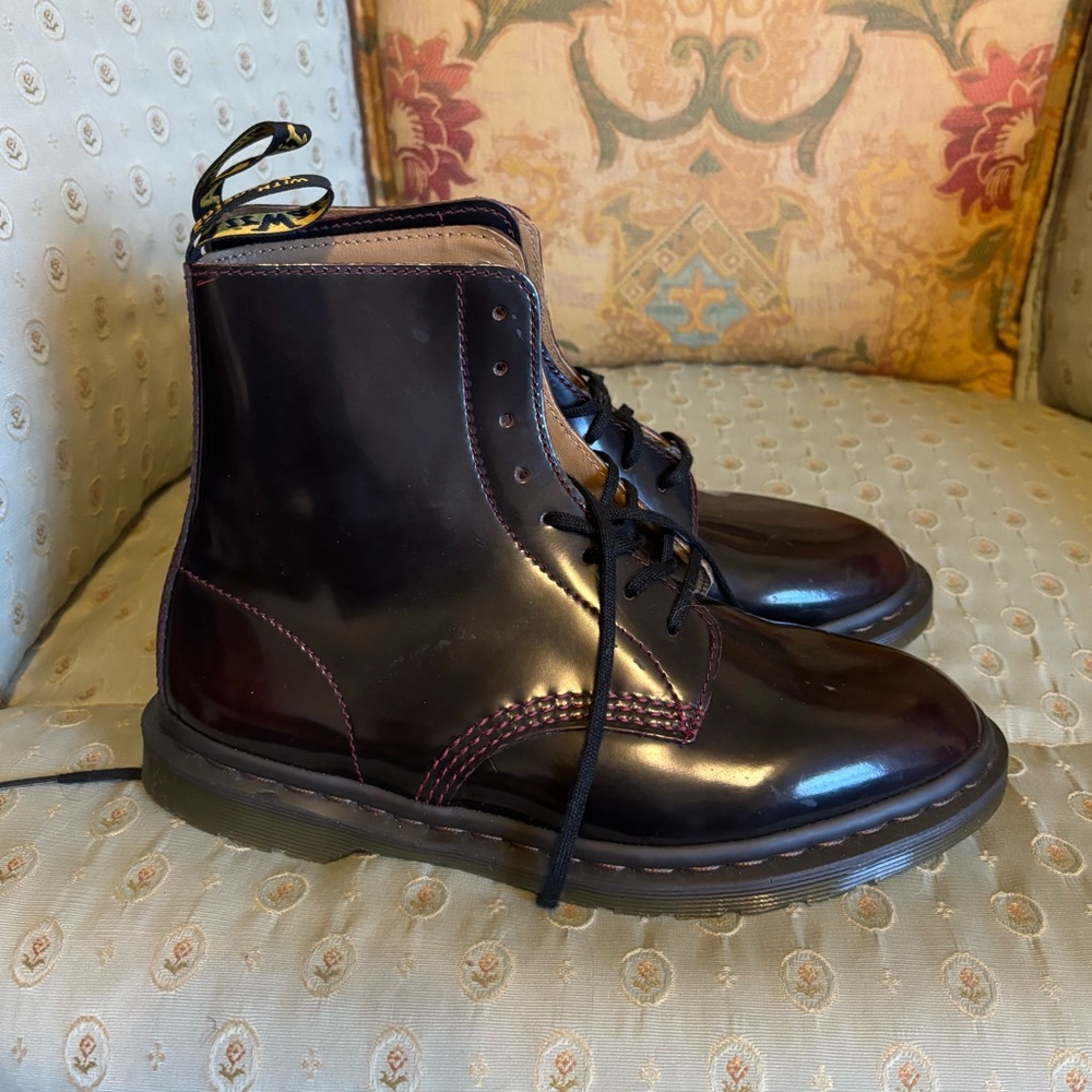 COPY - Dr Martens Winchester II Maroon/Oxblood Patent Shoes